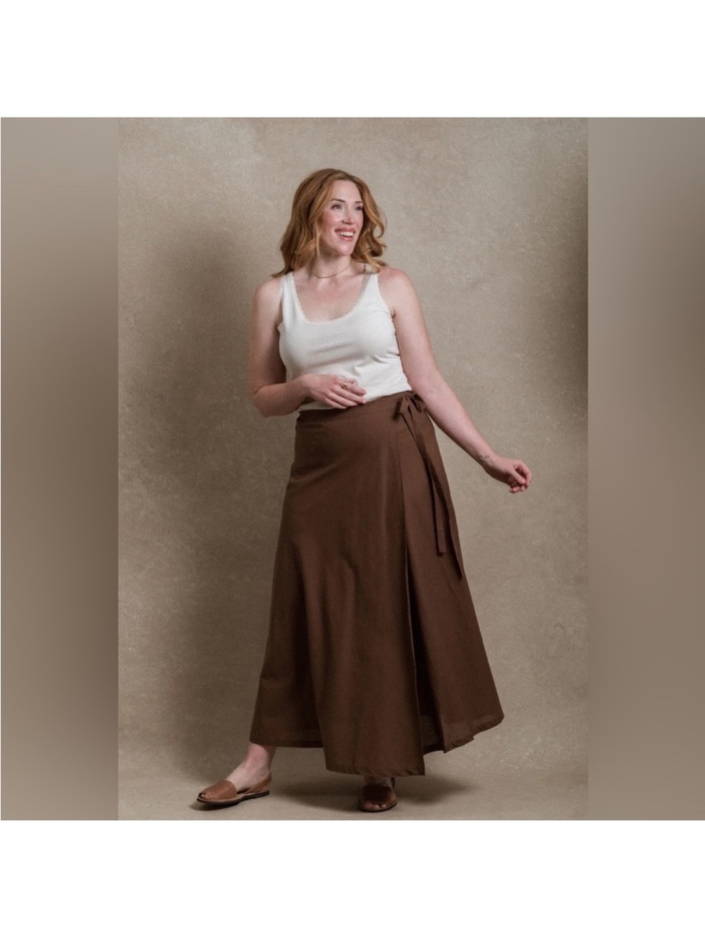 Neuflora Brown Spokane Linen Skirt